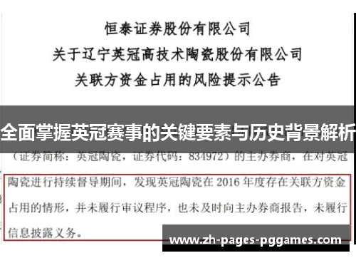 全面掌握英冠赛事的关键要素与历史背景解析