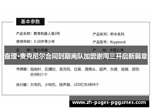 查理·麦克尼尔合同到期离队加盟谢周三开启新篇章